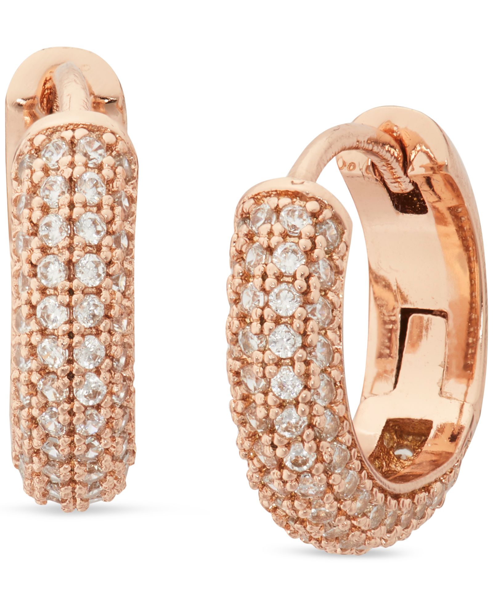 Kate Spade New York Gold-Tone Small Pavé Huggie Hoop Earrings, 0.62"