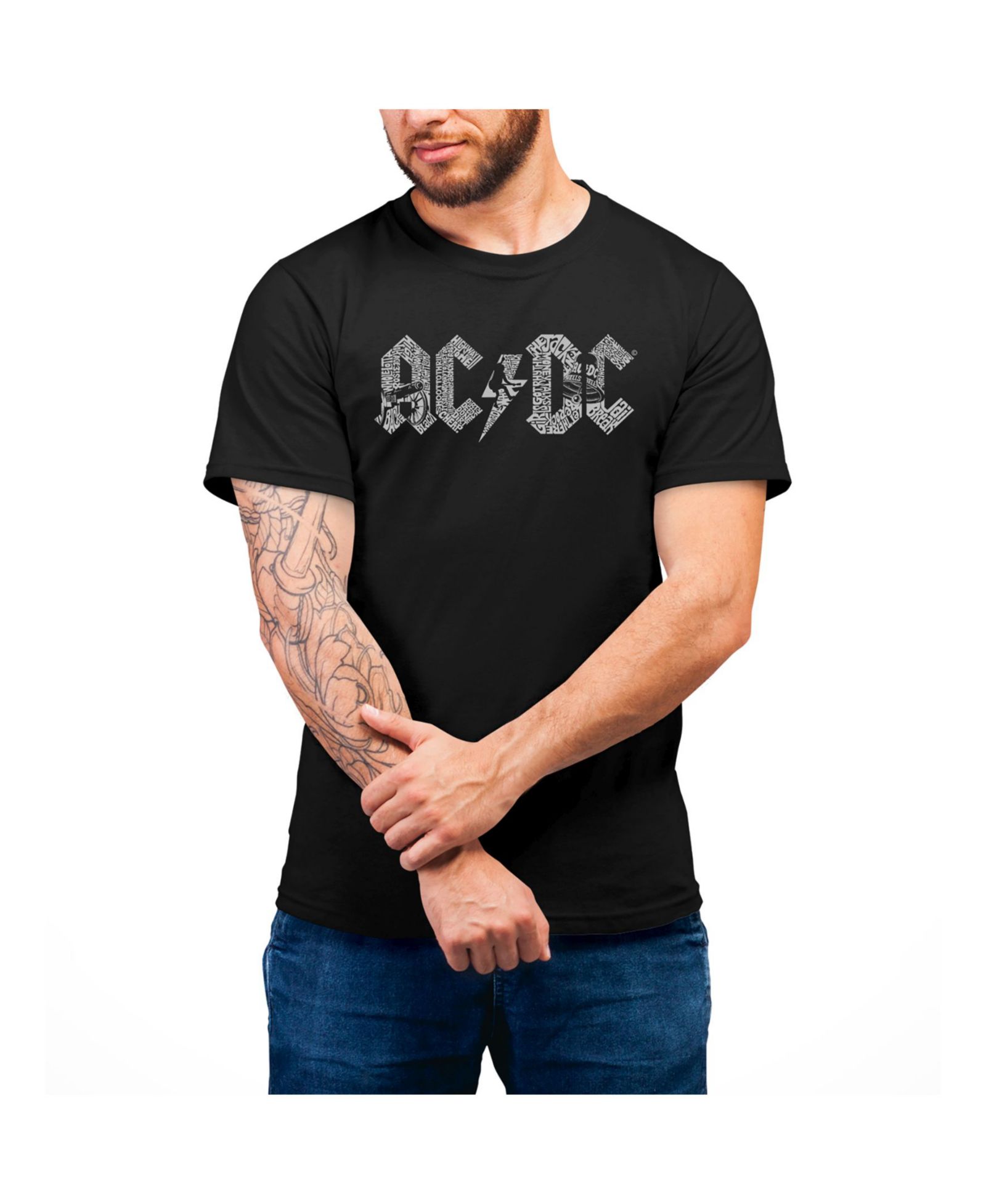 LA Pop Art Men's AC/DC Word Art T-shirt