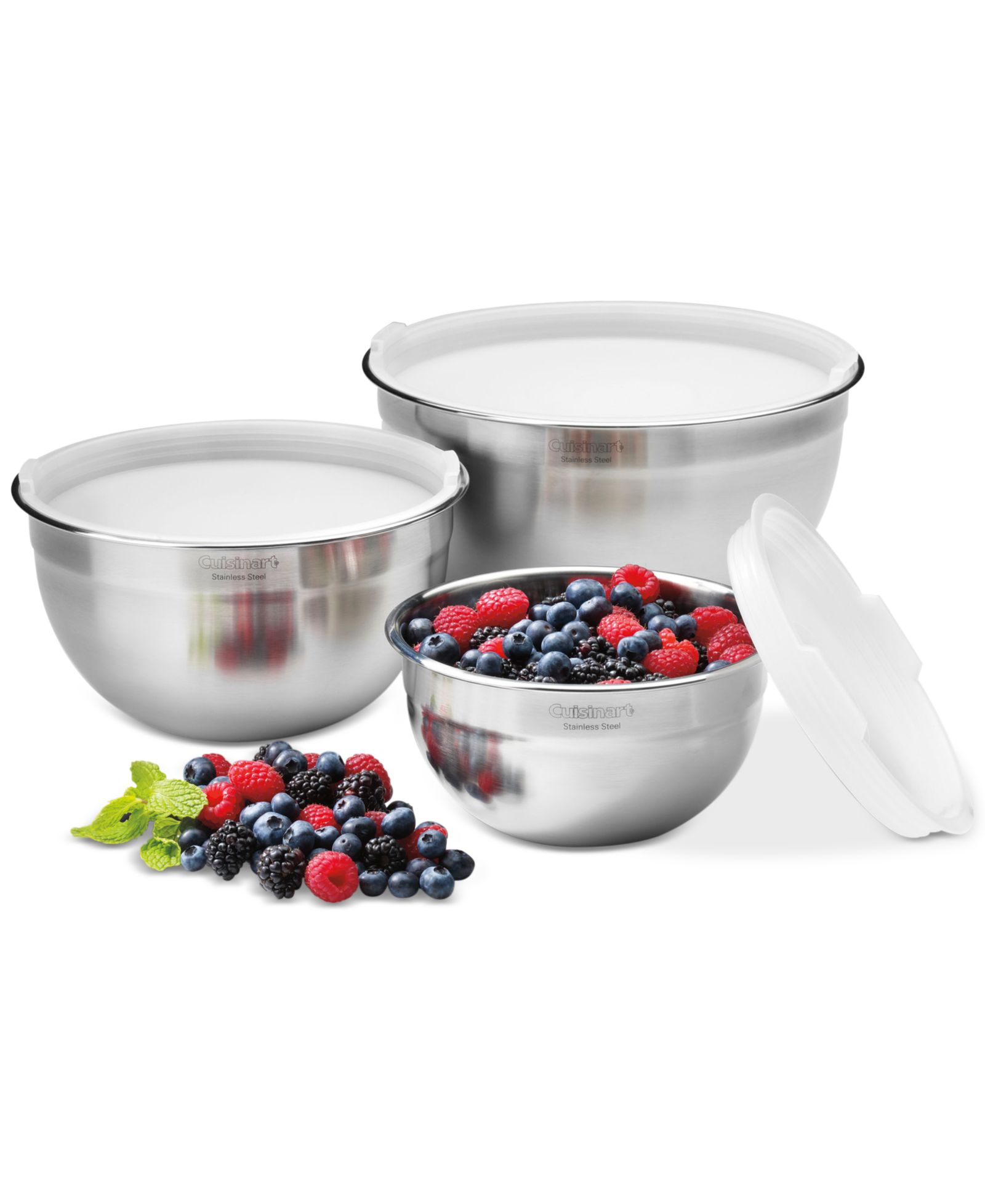 Cuisinart набор мисок для смешивания из нержавеющей стали с крышками, 3 шт