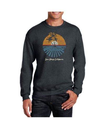 LA Pop Art Men's Word Art Cities In San Diego Crewneck Sweatshirt