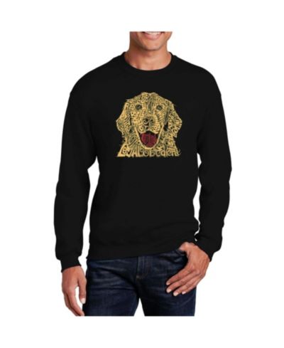LA Pop Art Men's Word Art Dog Crewneck Sweatshirt