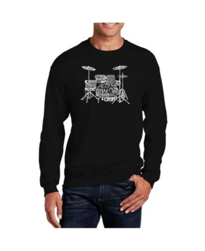 LA Pop Art Мужской джемпер с принтом Word Art Drums Crewneck Sweatshirt