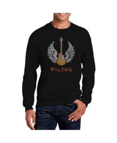 LA Pop Art Men's Word Art Lyrics To Freebird Crewneck Sweatshirt