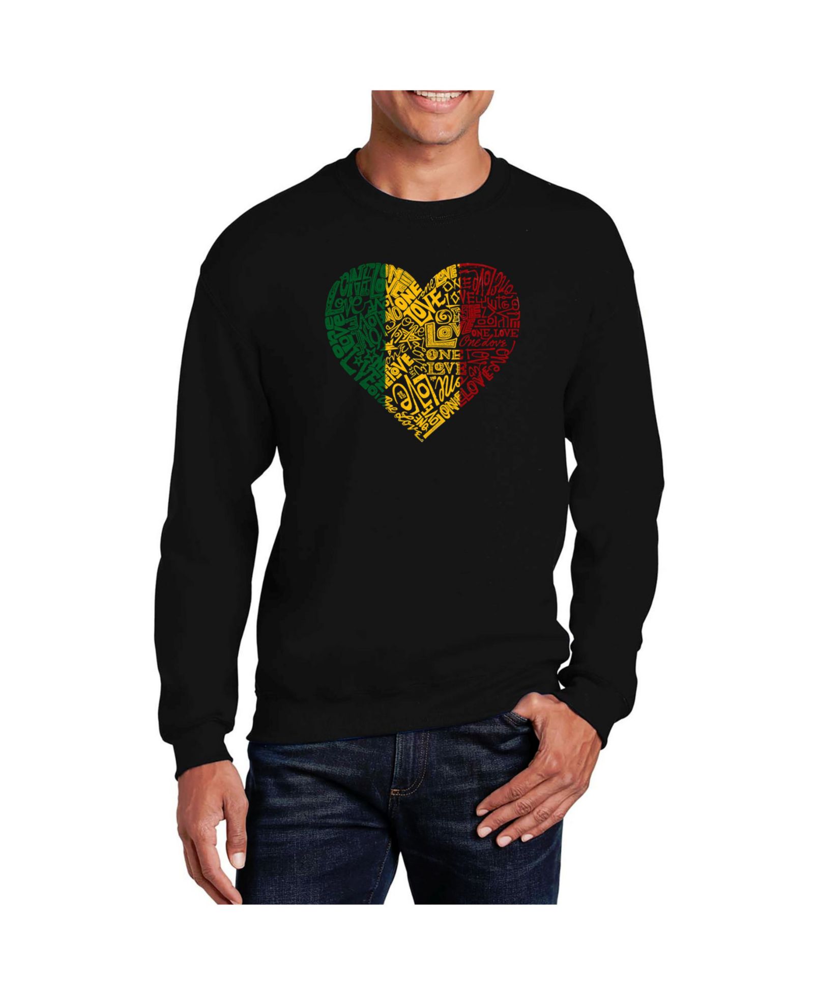 LA Pop Art Мужской свитшот с принтом One Love Heart