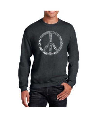 LA Pop Art Мужское свитшот с принтом Word Art Peace, Love and Music