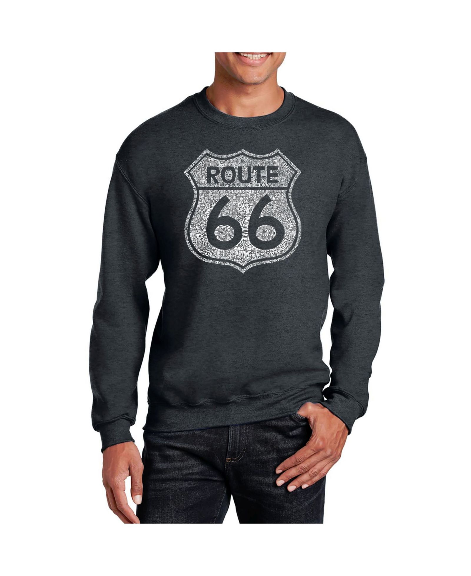 Свитшот LA Pop Art Men's Word Art Cities Route 66