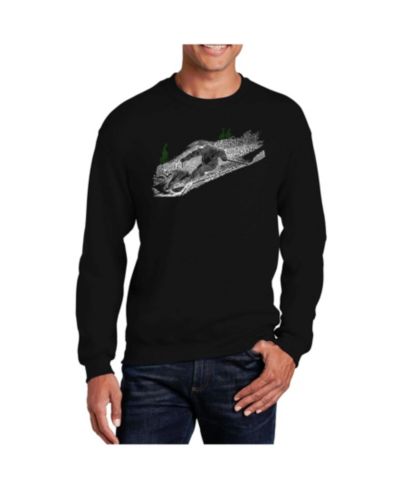 LA Pop Art Men's Word Art Ski Crewneck Sweatshirt