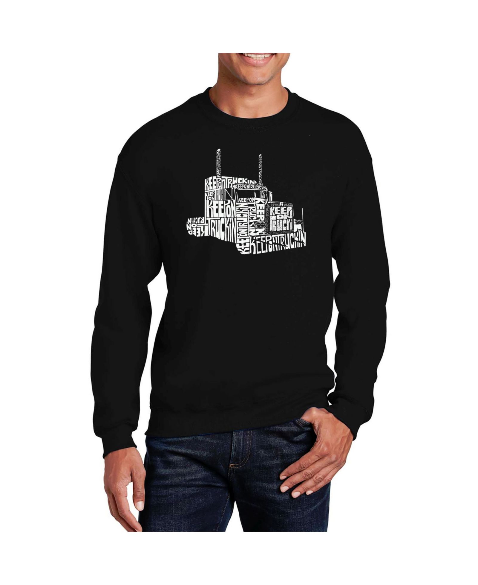 LA Pop Art Мужской свитшот с принтом Word Art Keep On Truckin'