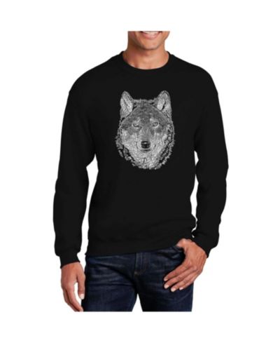 Мужское свитшот LA Pop Art Men's Word Art Wolf с круглым вырезом