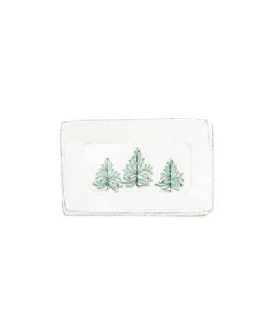 Vietri Lastra Holiday Small Rectangular Tray