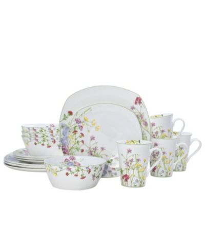 Mikasa Wildflower Garden Square 16 Pc. Dinnerware Set, Service for 4