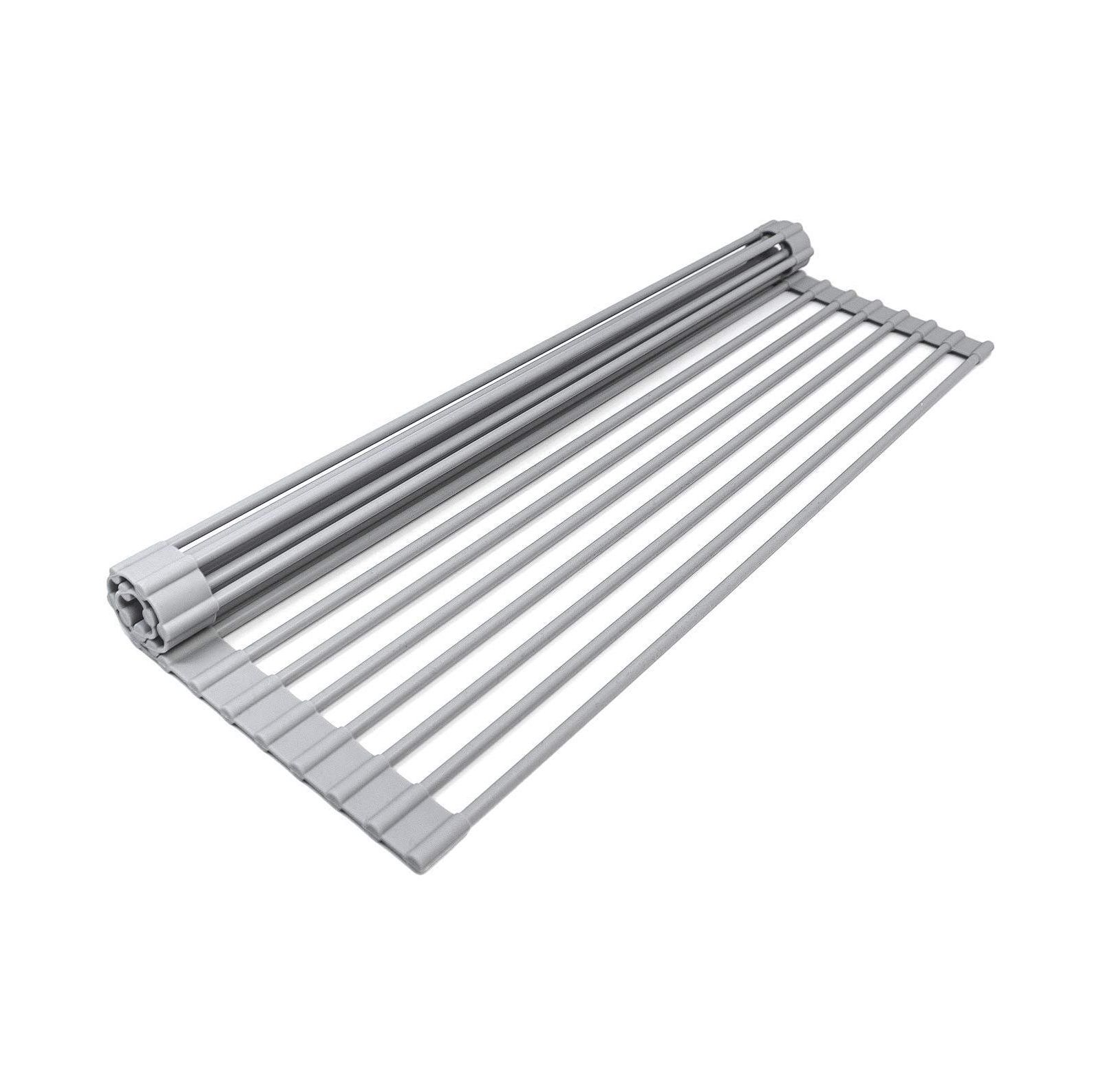 Sorbus Roll-Up Dish Drying Rack, Over the Sink Dish Drainer, Multipurpose Drying Rack for Dishes, Fruits & Vegetables, Silicone Coated Stainless Steel