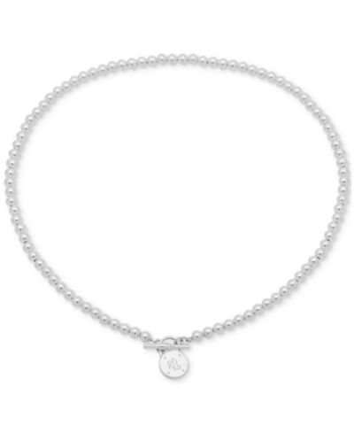 Lauren Ralph Lauren ожерелье с бусинами и застежкой-замком 17" из стерлингового серебра