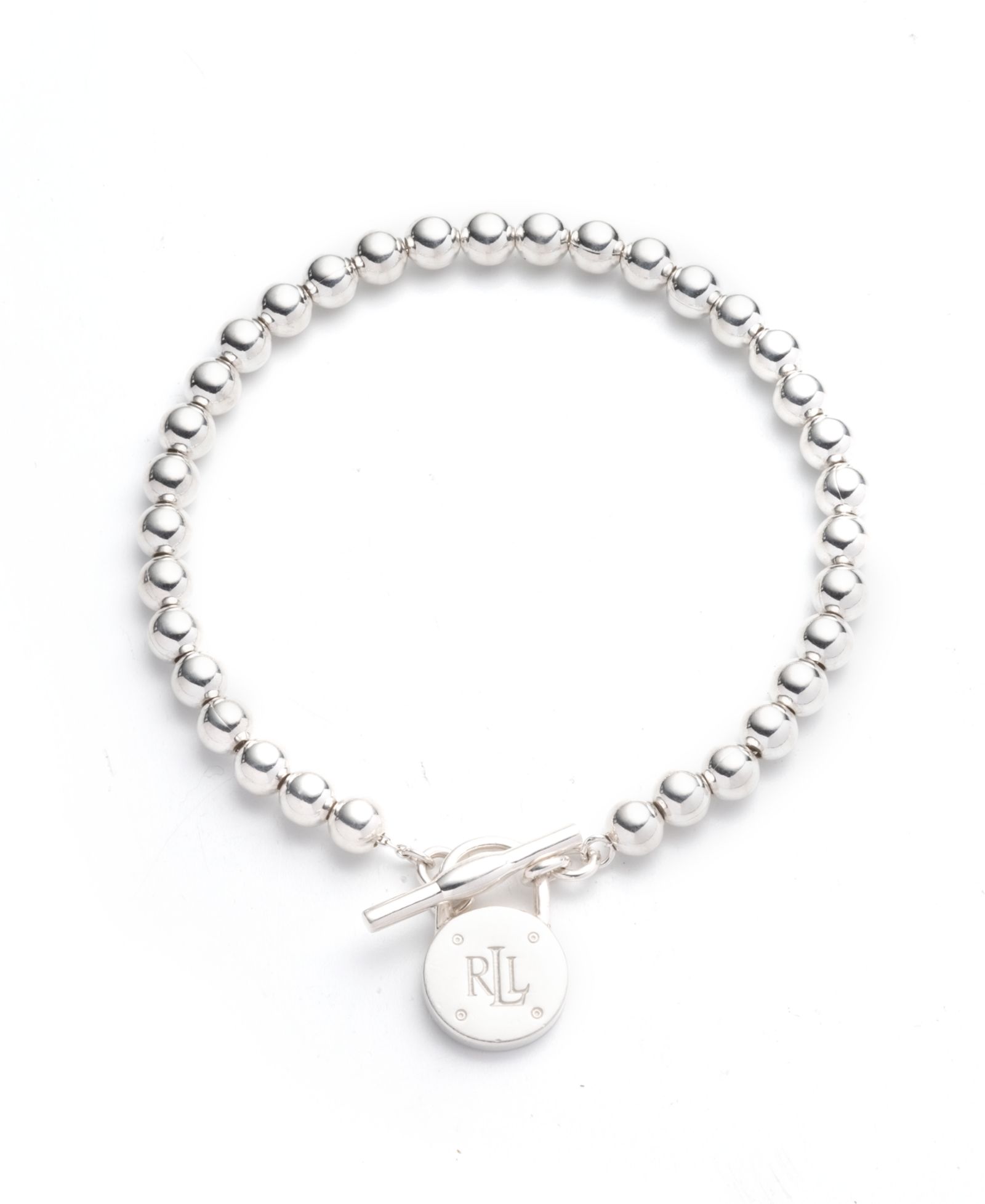 Lauren Ralph Lauren Polished Bead Toggle Bracelet in Sterling Silver
