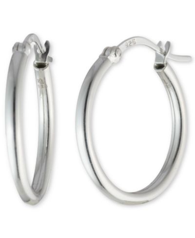 Lauren Ralph Lauren маленькие полированные серьги-кольца из стерлингового серебра, 1"