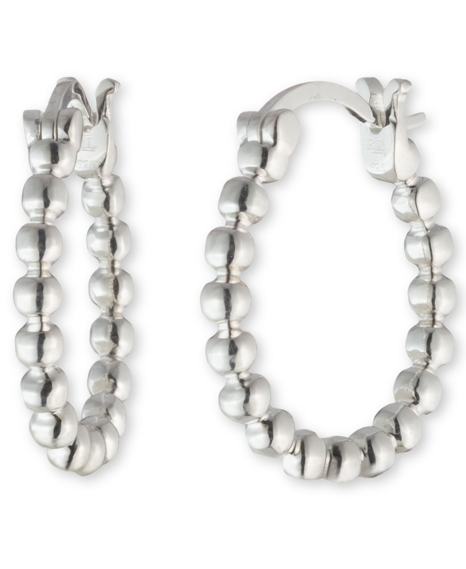 Серьги-кольцо Lauren Ralph Lauren Small Beaded из стерлингового серебра, 0.63"