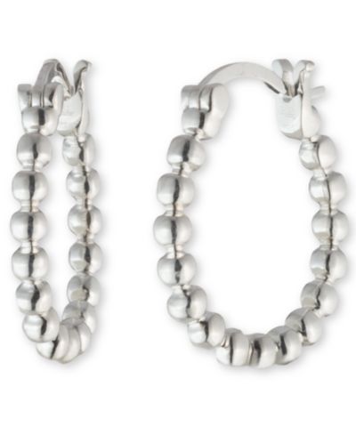 Серьги-кольцо Lauren Ralph Lauren Small Beaded из стерлингового серебра, 0.63"