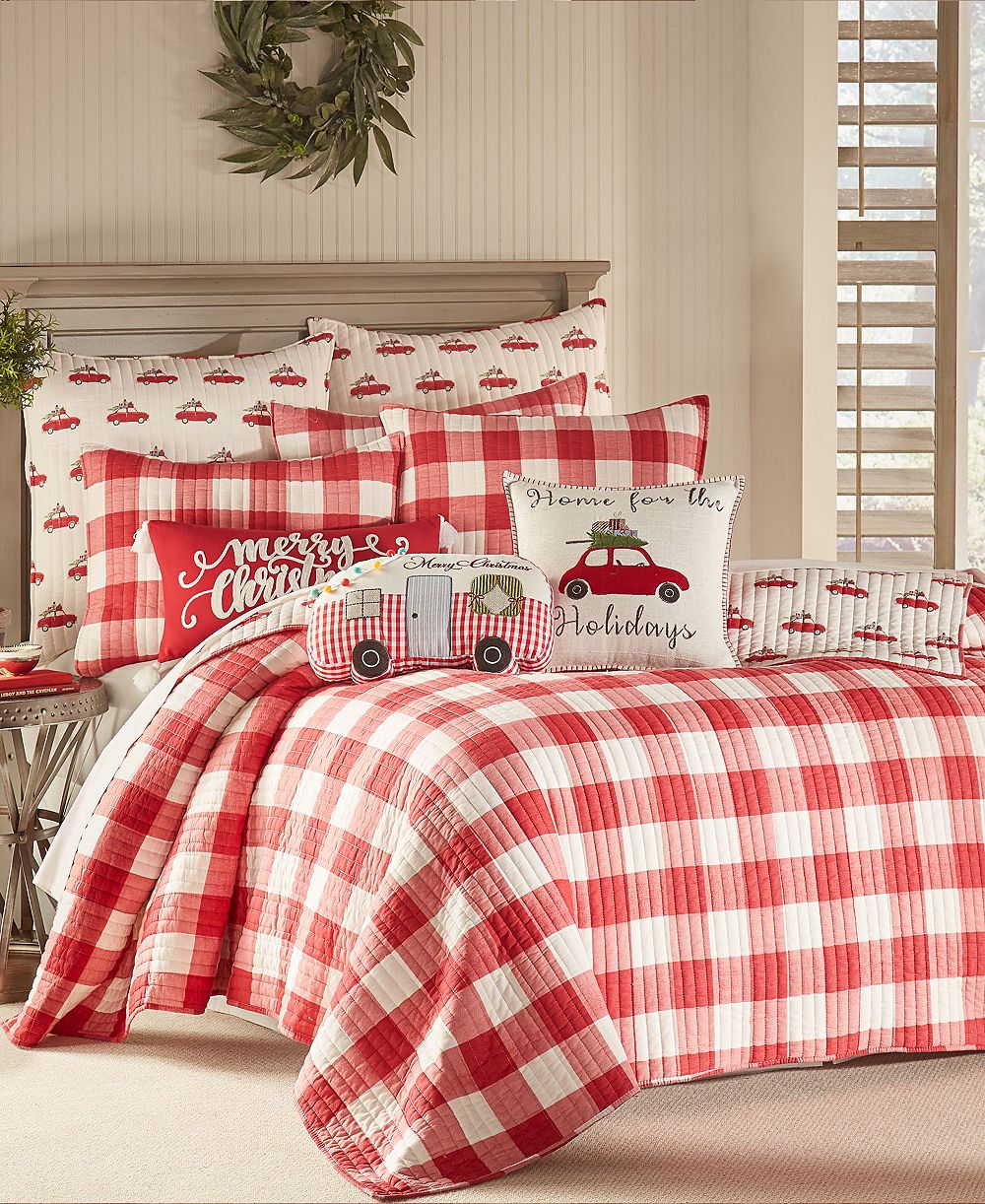 Levtex Home Christmas Road Trip Gingham 3-Pc. Quilt Set, King