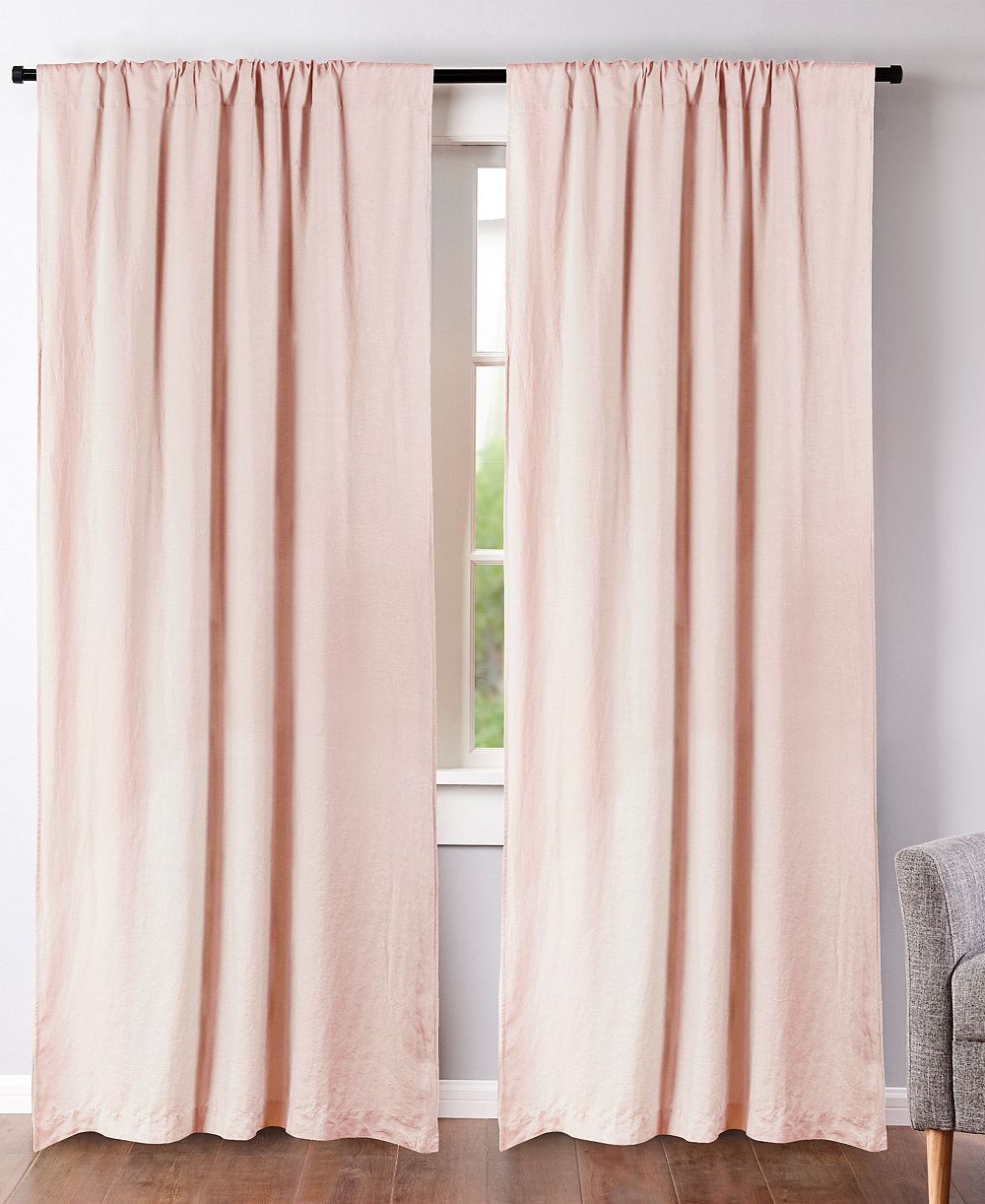 Levtex Washed Linen Relaxed Solid Window Panel Set, 50" x 84"