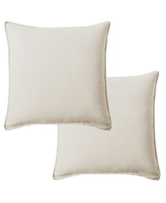 Levtex Washed Linen Relaxed Solid 2-Pack Decorative Pillow Cover, 20" x 20"