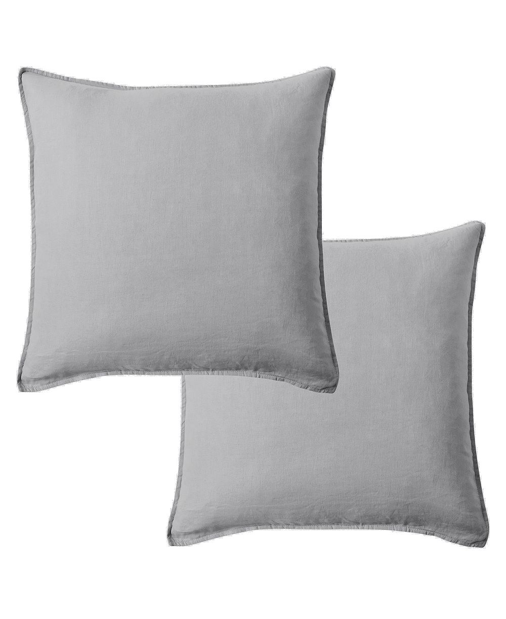 Levtex Washed Linen Relaxed Solid 2-Pack Decorative Pillow Cover, 20" x 20"