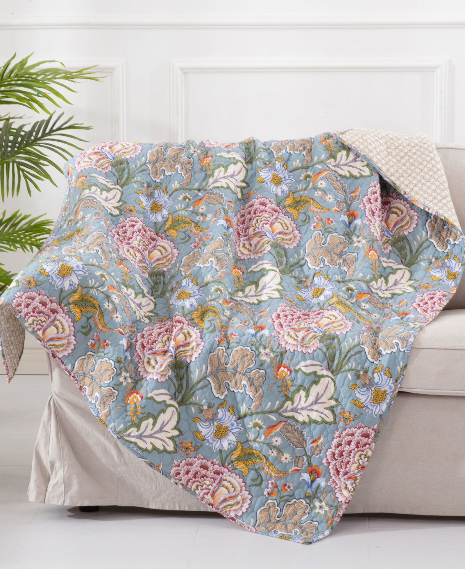 Levtex Angelica Spring цветочный стеганый плед, 50" x 60"