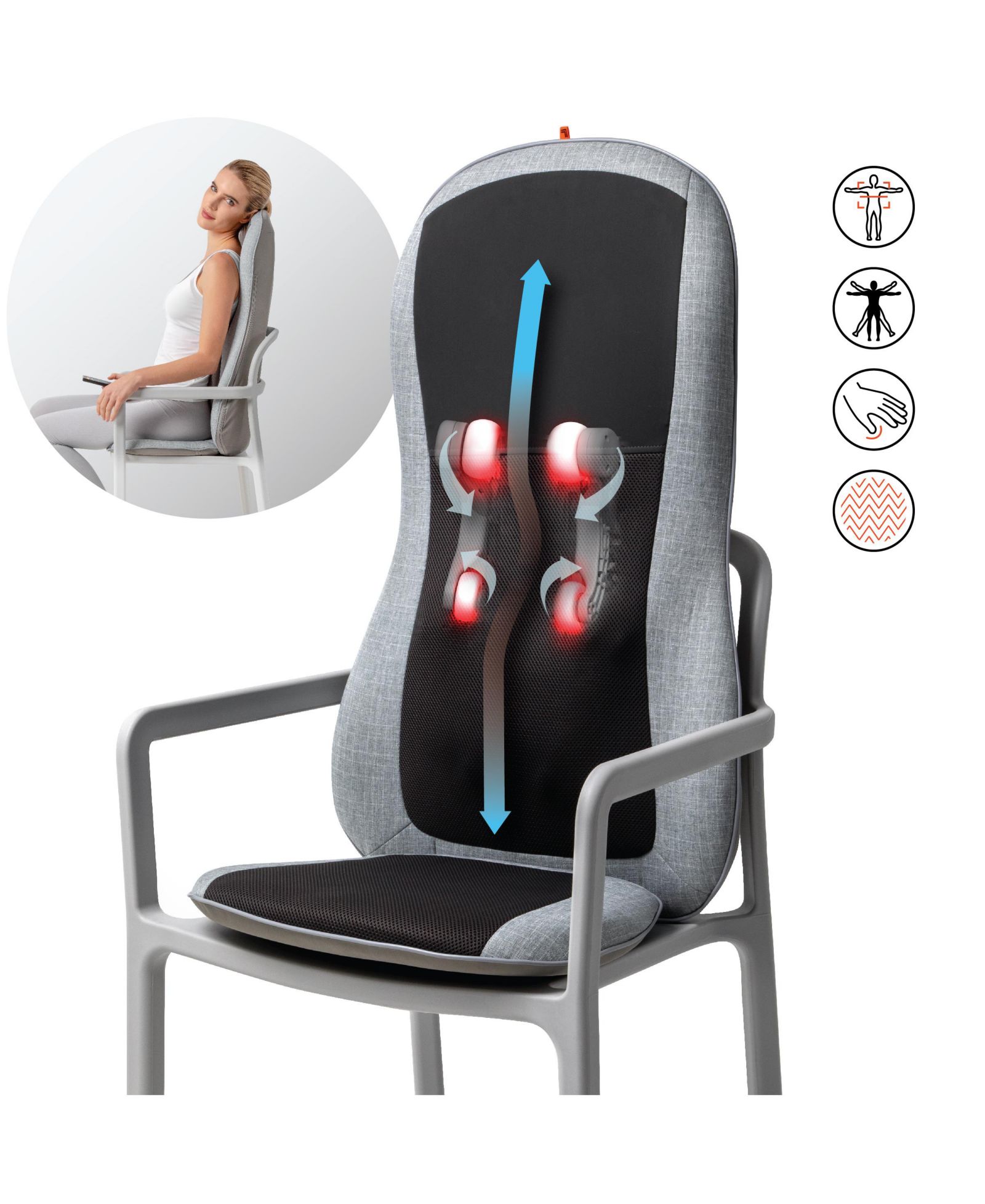 Sharper Image Smart-sense Shiatsu Realtouch Chair Pad