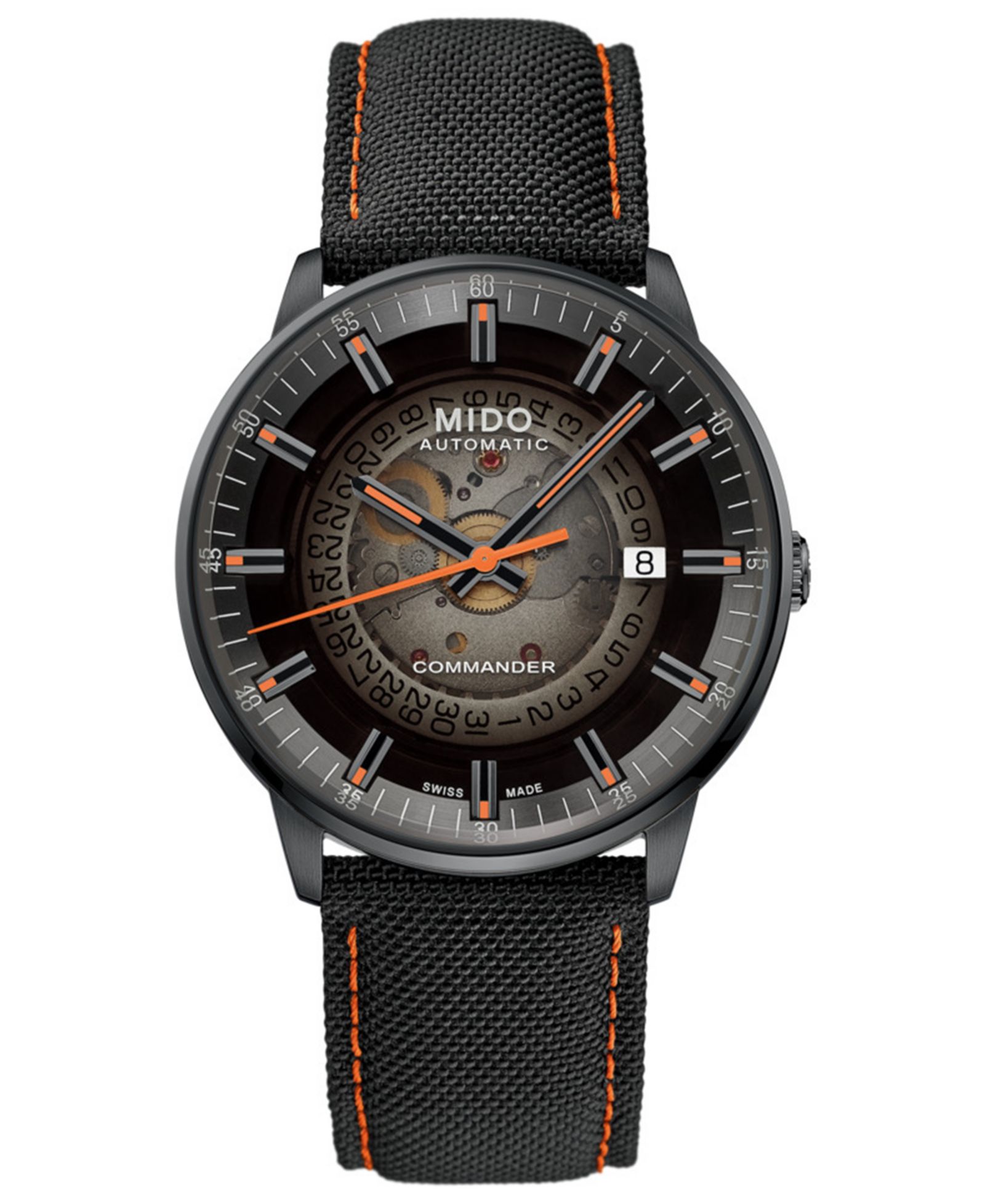 MIDO Men's Swiss Automatic Commander Gradient Black Fabric Strap Watch 40mm