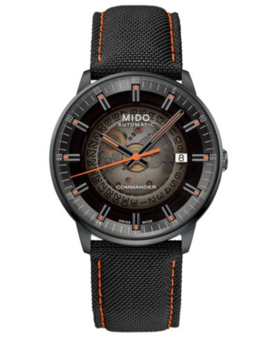 MIDO Men's Swiss Automatic Commander Gradient Black Fabric Strap Watch 40mm