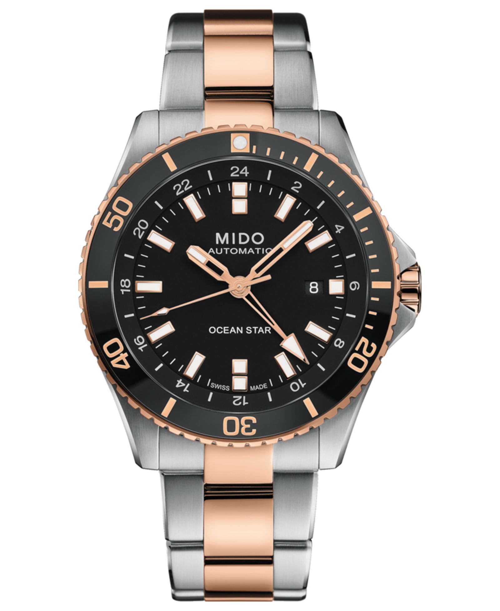 Mido Men's Swiss Automatic Ocean Star GMT Two-Tone Stainless Steel Bracelet Watch 44mm