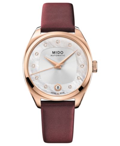 Mido Женские часы Belluna Royal Lady, автоматические, кожаный ремешок, 33mm