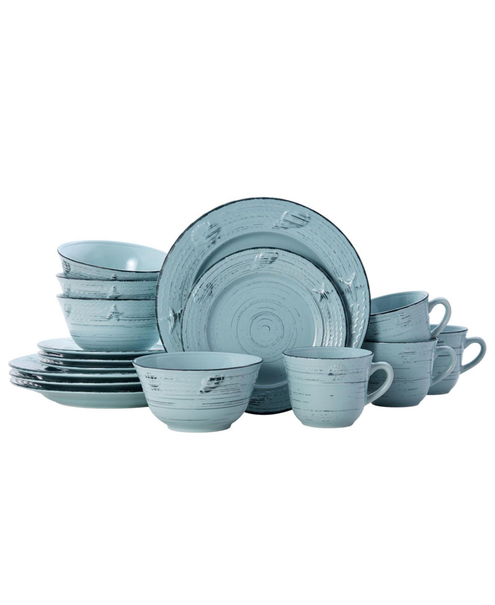 Pfaltzgraff Trellis Coastal 16 Pc. Dinnerware Set, Service for 4
