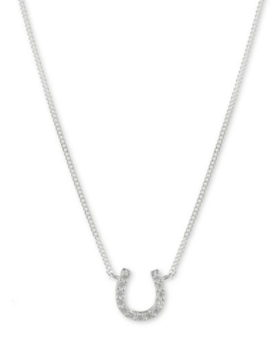Lauren Ralph Lauren Ожерелье с подвеской Horseshoe из кубического циркония, 14" + 3" удлинитель