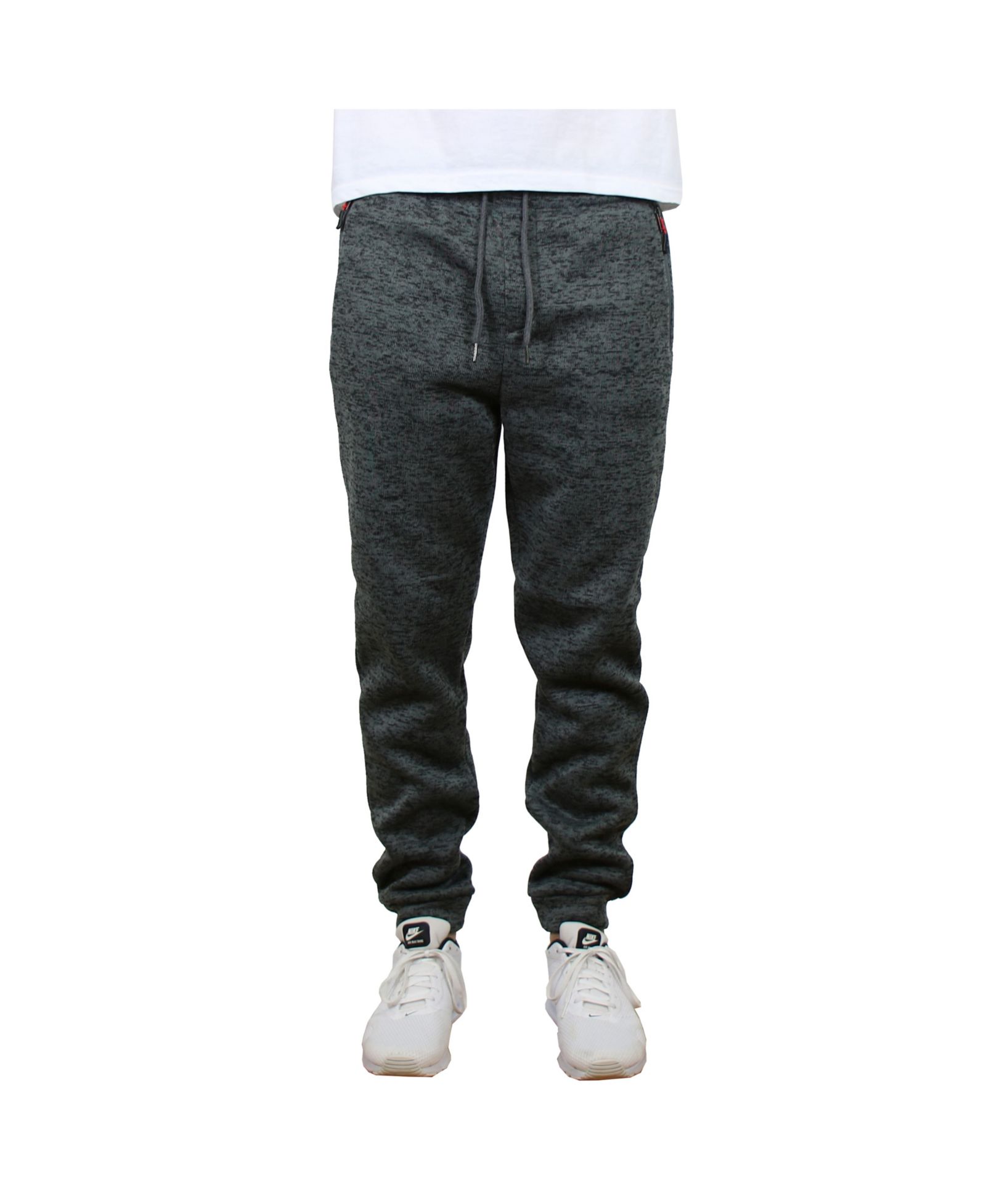 Мужские спортивные брюки Galaxy By Harvic Slim-Fit Marled Fleece с боковыми карманами на молнии