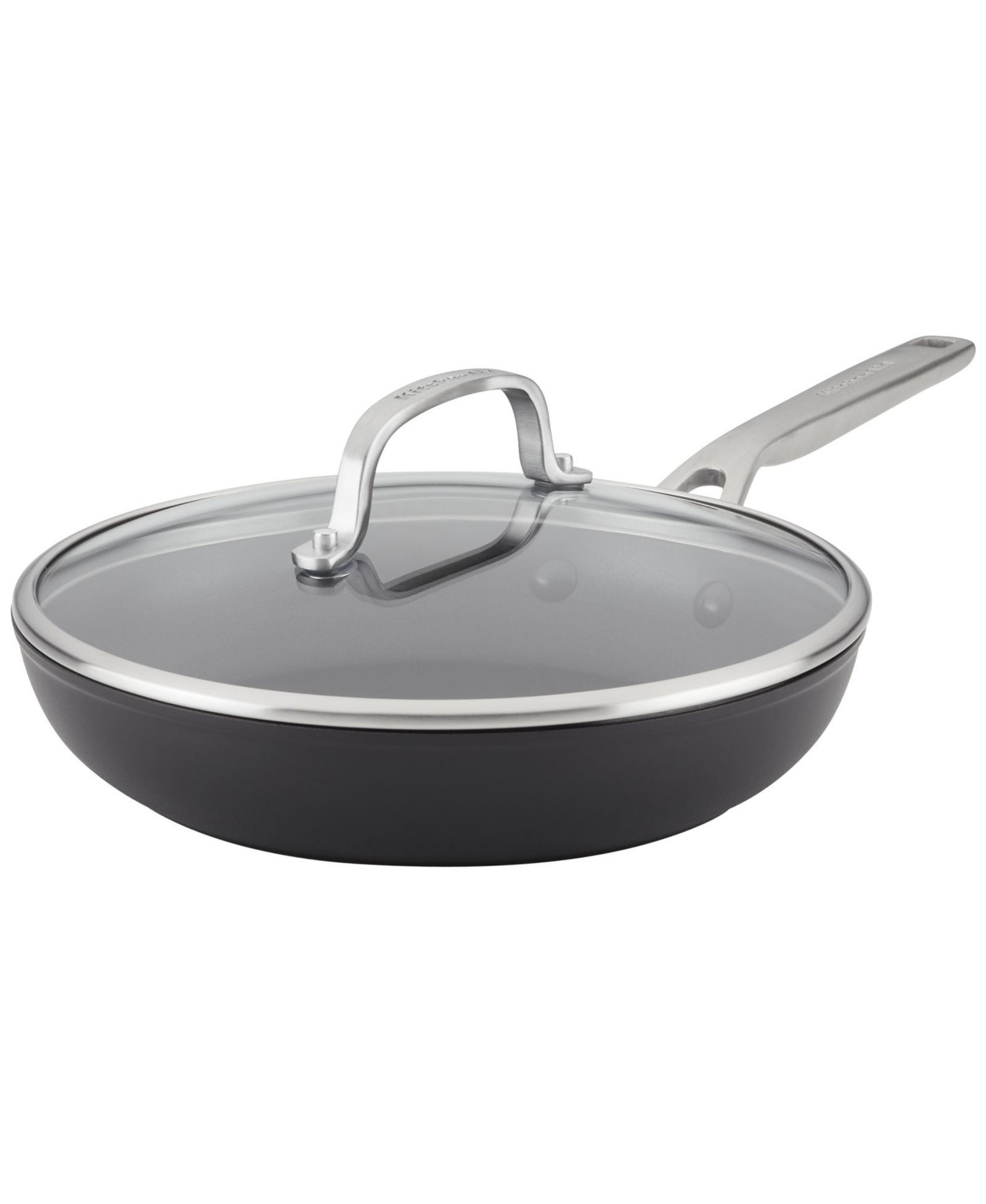 Сковорода с крышкой KitchenAid Hard-Anodized Induction, 10", Matte Black
