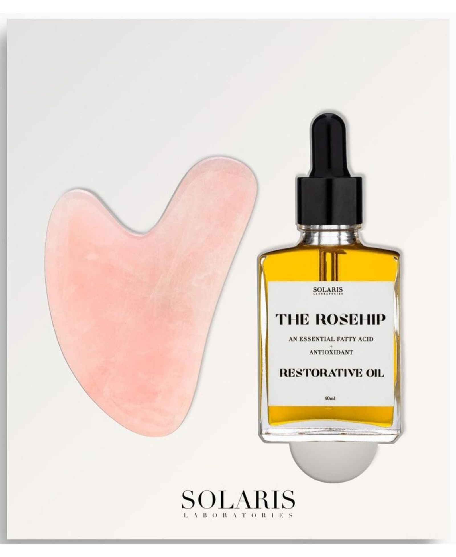 Набор Solaris Laboratories NY Gua Sha и масло шиповника, 12 oz