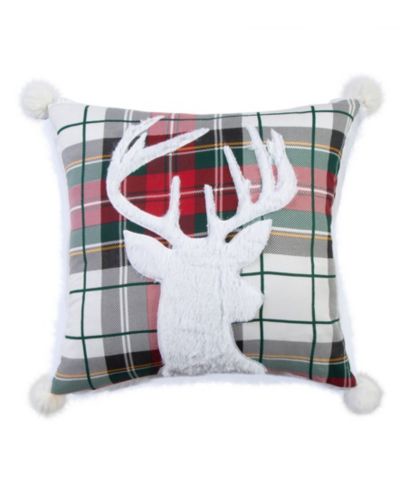 Levtex Spencer Plaid Faux Fur Deer Decorative Pillow, 18" x 18"