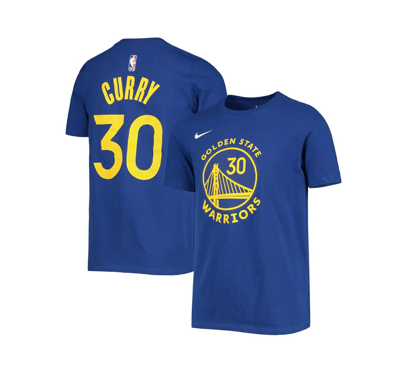 Nike Youth Stephen Curry Royal Golden State Warriors Logo Name & Number Performance T-Shirt