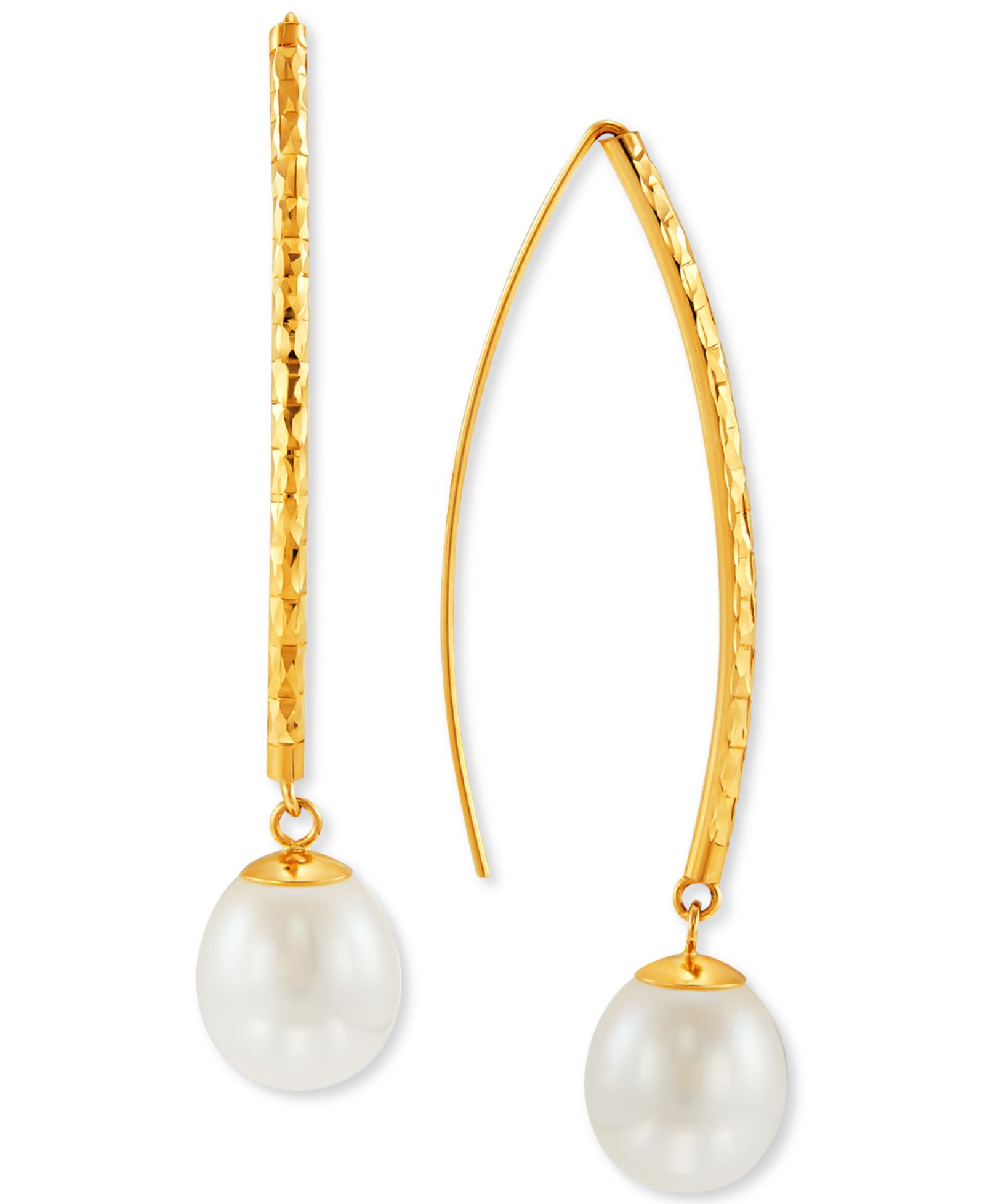 Серьги-подвески Honora Cultured Freshwater Pearl (9-10mm) в 14k Gold