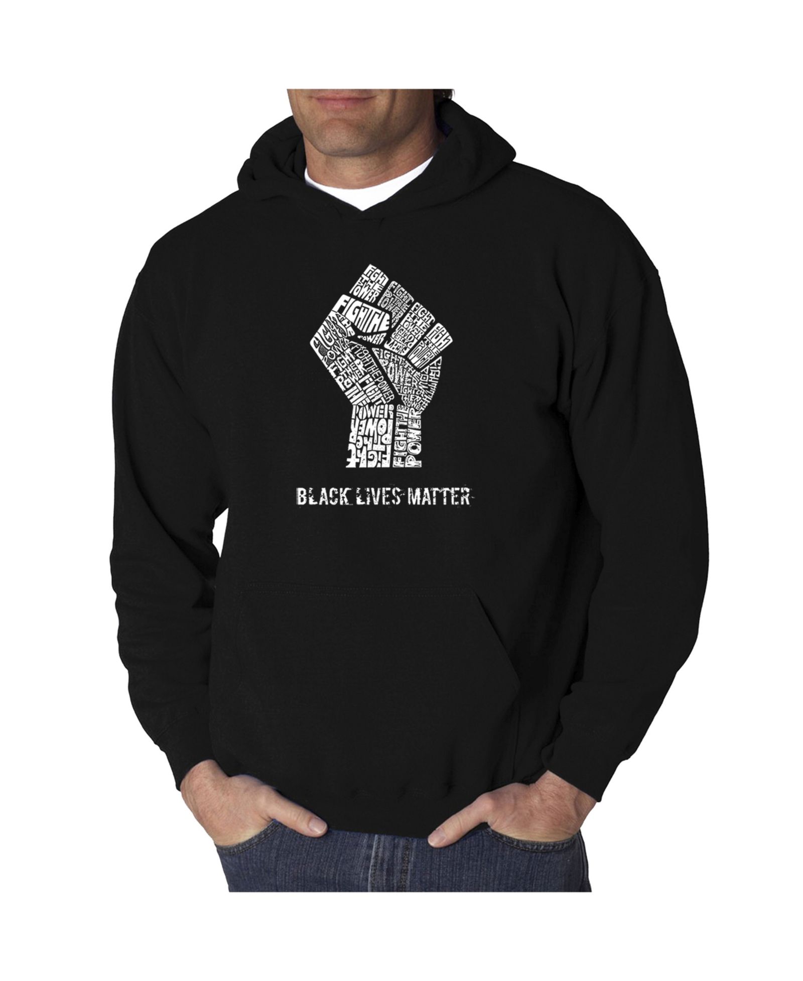 Мужское худи LA Pop Art Word Art - Black Lives Matter