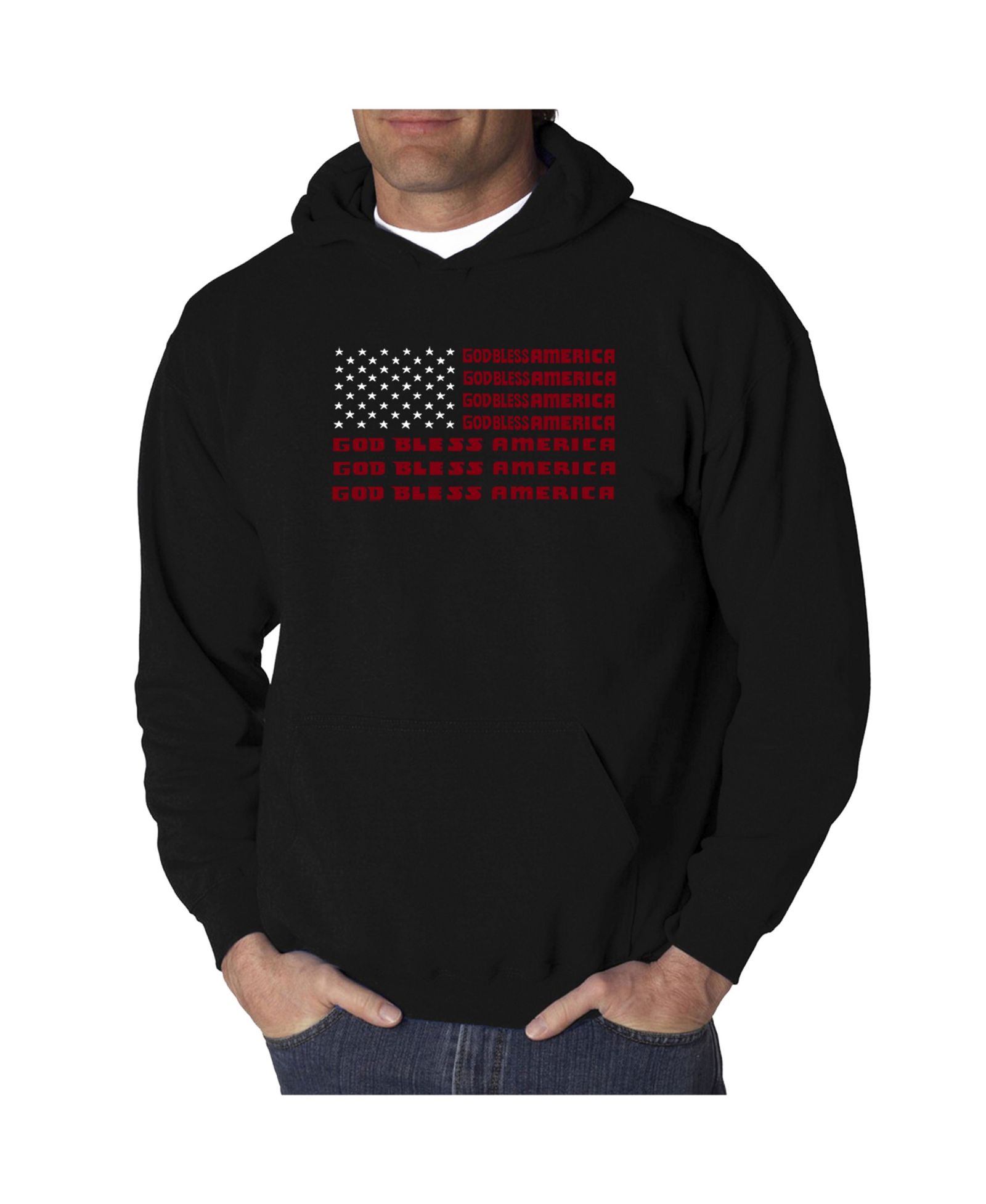 LA Pop Art Мужской свитшот с капюшоном God Bless America