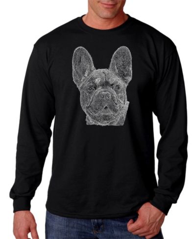LA Pop Art Men's French Bulldog Word Art Long Sleeve T-shirt