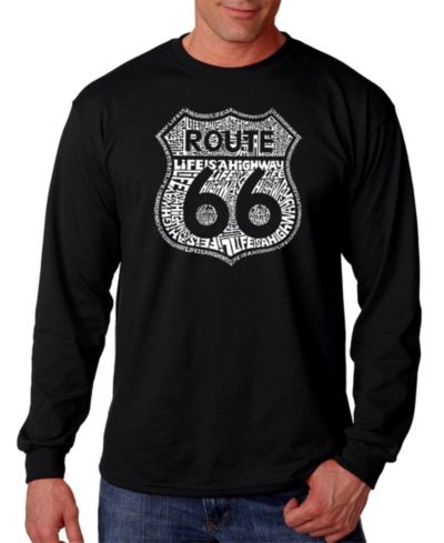 Мужская футболка LA Pop Art Men's Route 66 - Life is a Highway Word Art Long Sleeve