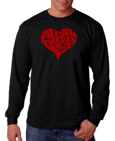 Мужская футболка с длинным рукавом LA Pop Art Word Art All You Need Is Love