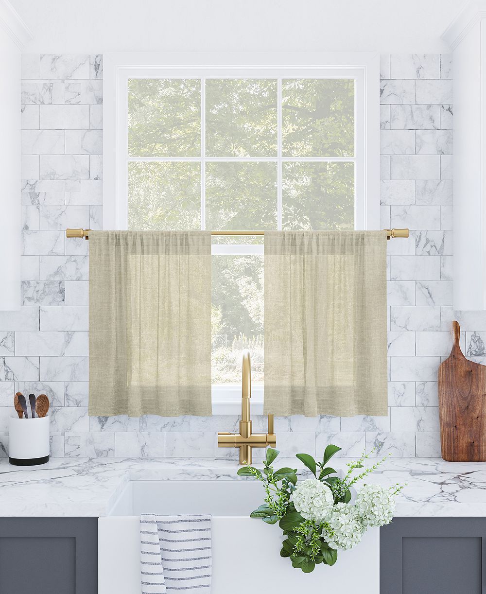 Парная занавеска Archaeo Slub Textured Linen Blend Cafe