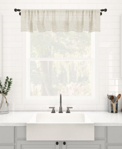 Занавеска кафе Journee Collection Textured Slub Stripe Anti-Dust Linen Blend Sheer