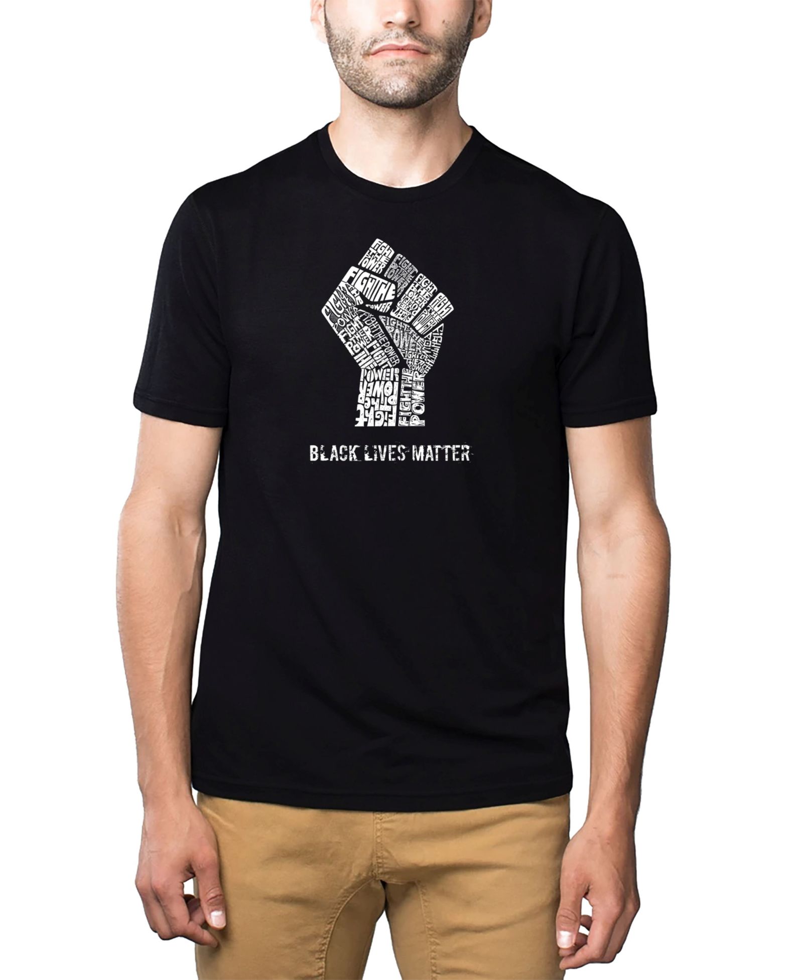 LA Pop Art Men's Premium Word Art Black Lives Matter T-shirt