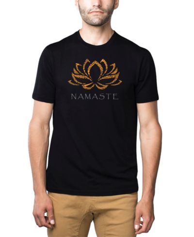 LA Pop Art Men's Premium Word Art Namaste T-shirt