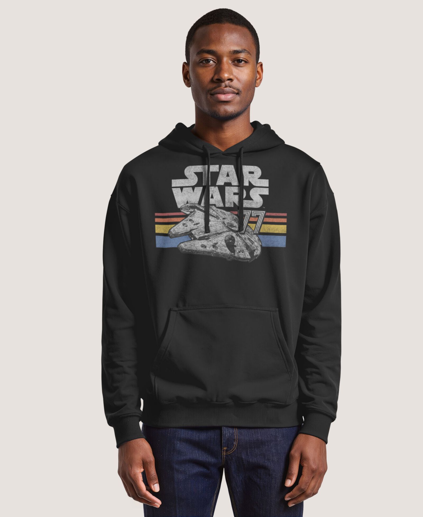 Fifth Sun Men's Star Wars Vintage-Like Falcon Fleece Pullover Hoodie