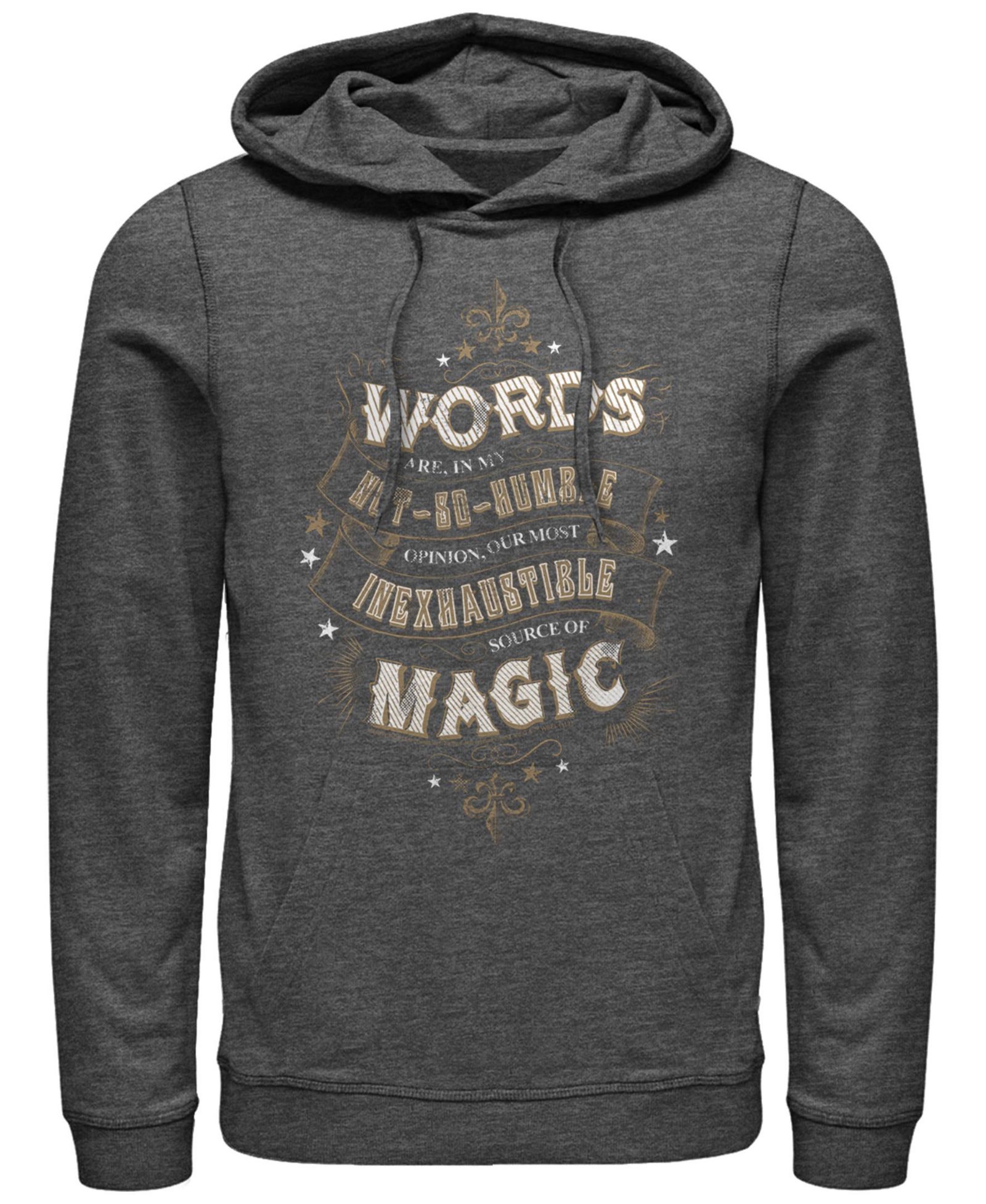 Fifth Sun Men's Deathly Hallows 2 Humble Words Fleece Pullover Hoodie